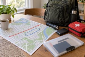 how to plan an evacuation route with family
