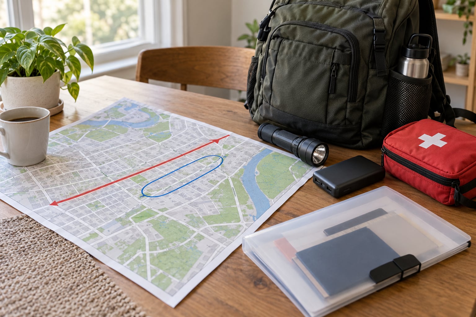 how to plan an evacuation route with family