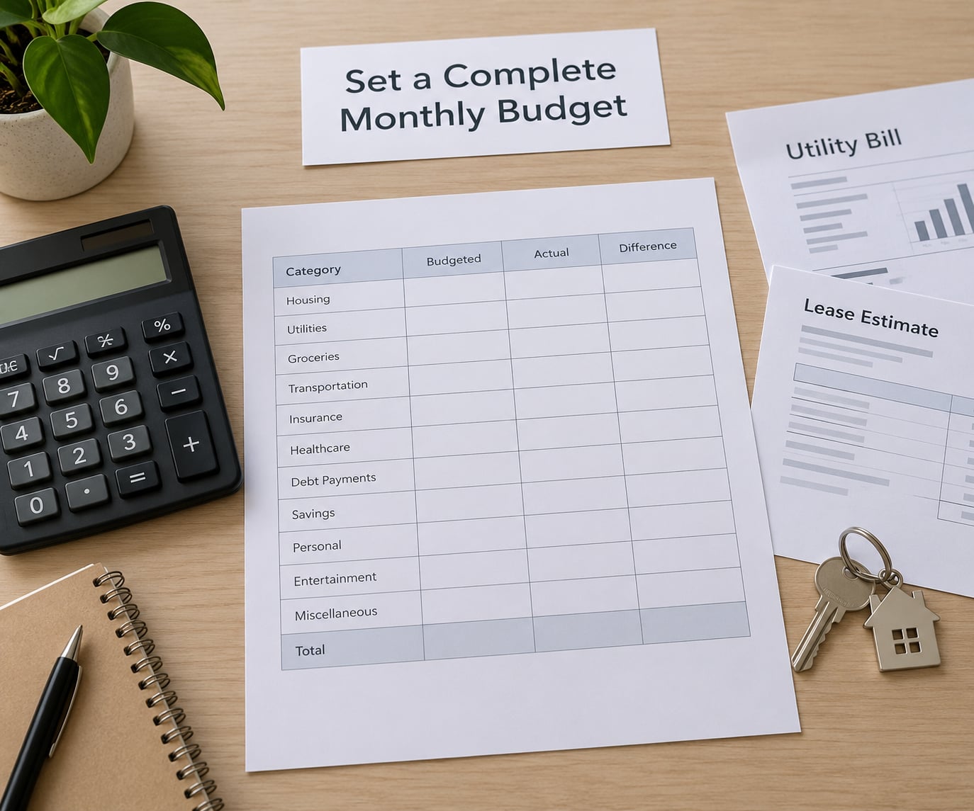 Set a Complete Monthly Budget