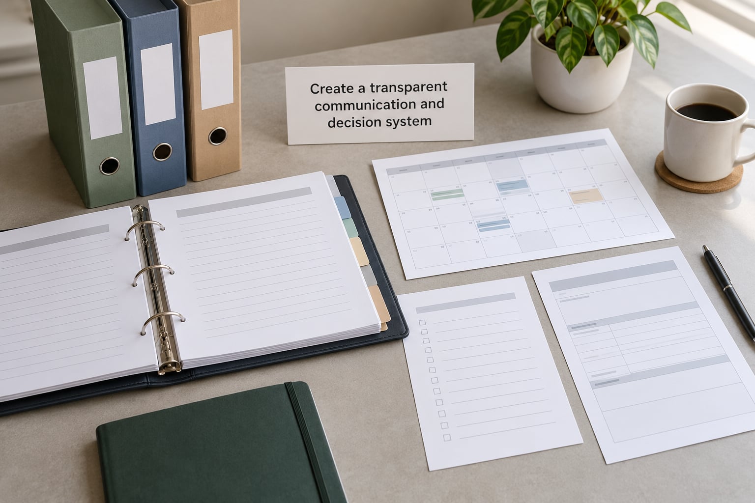 Create a transparent communication and decision system