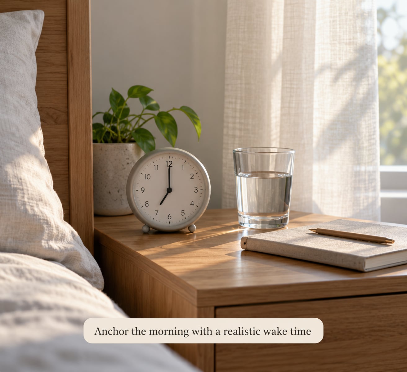 Anchor the morning with a realistic wake time