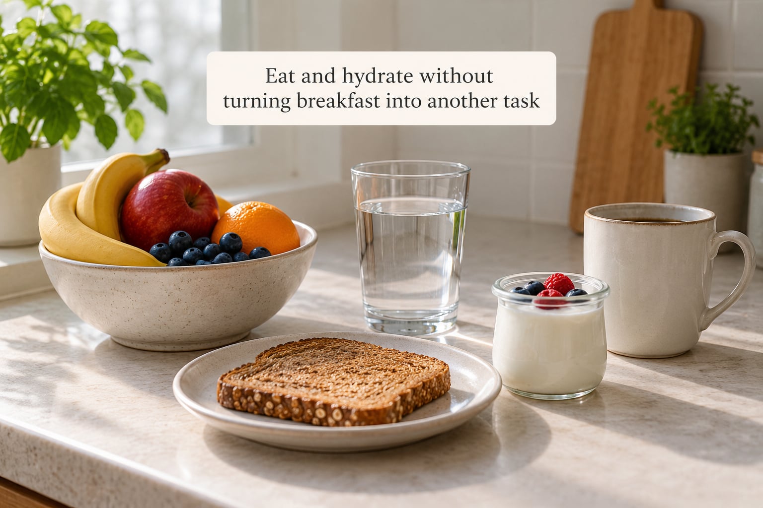 Eat and hydrate without turning breakfast into another task