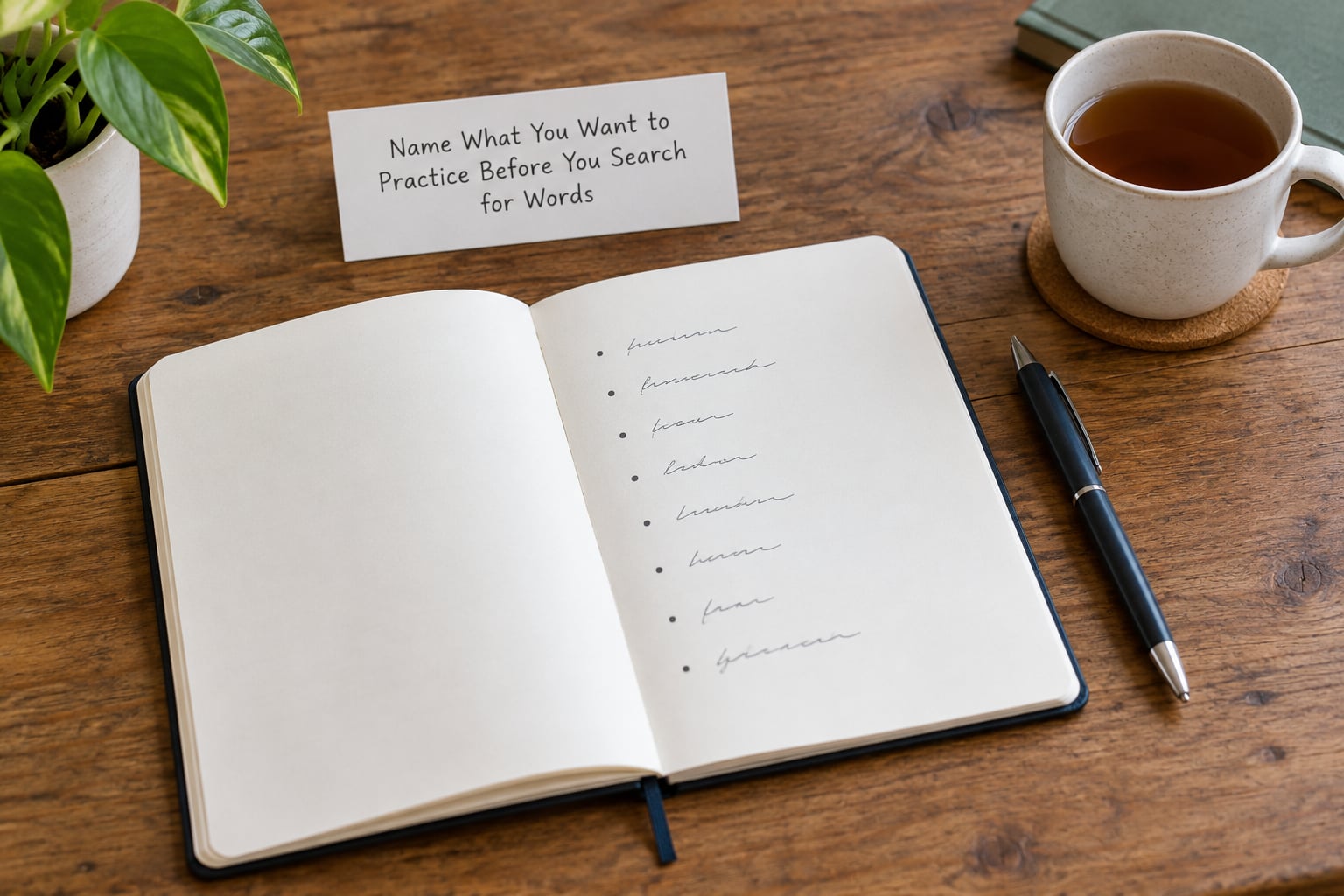 Name What You Want to Practice Before You Search for Words