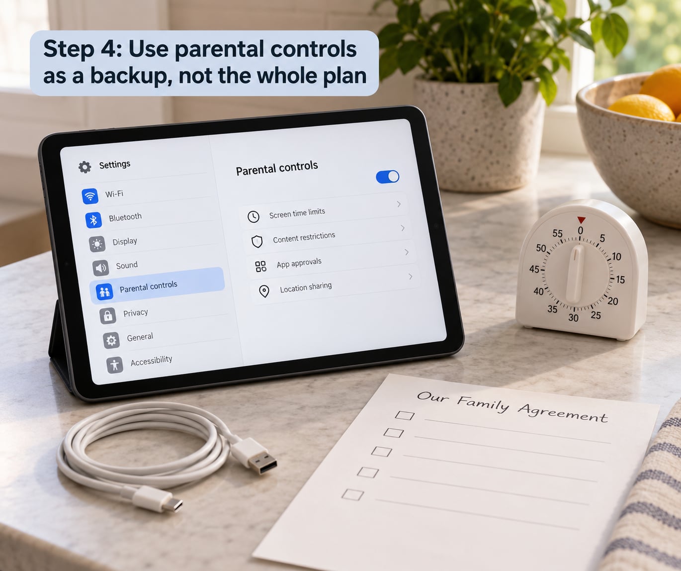 Step 4: Use parental controls as a backup, not the whole plan