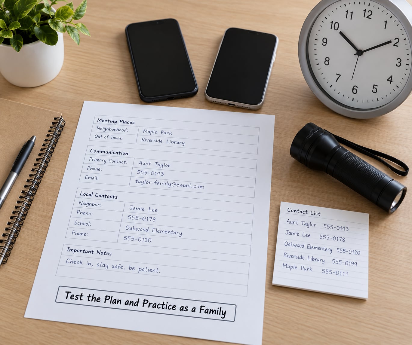 Test the Plan and Practice as a Family