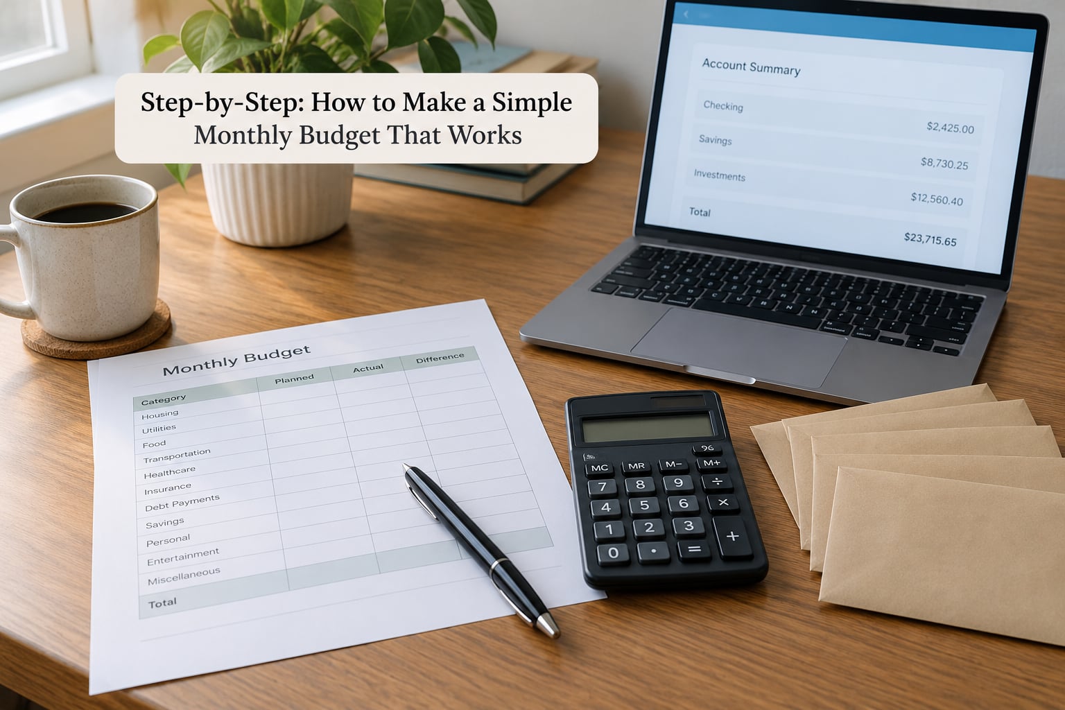 Step-by-Step: How to Make a Simple Monthly Budget That Works