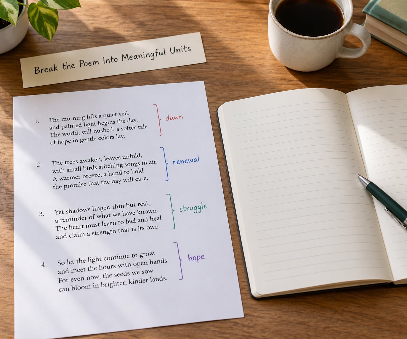 Break the Poem Into Meaningful Units