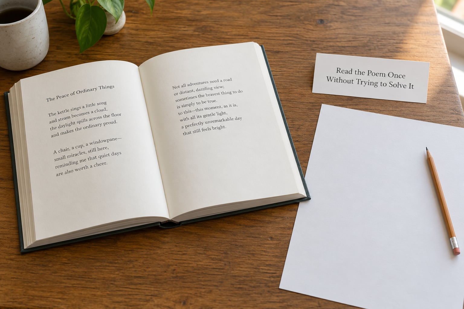 Read the Poem Once Without Trying to Solve It
