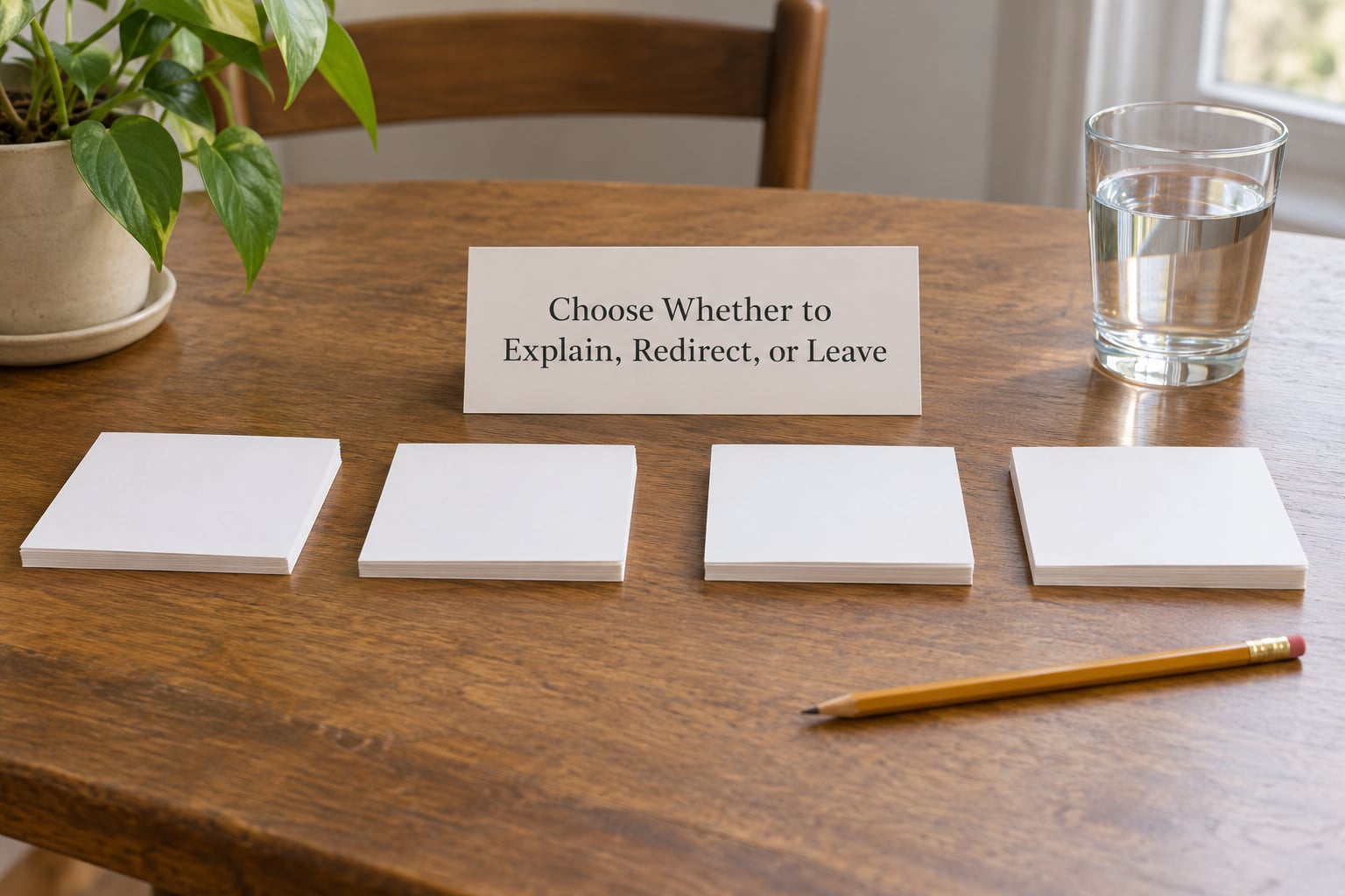 Choose Whether to Explain, Redirect, or Leave