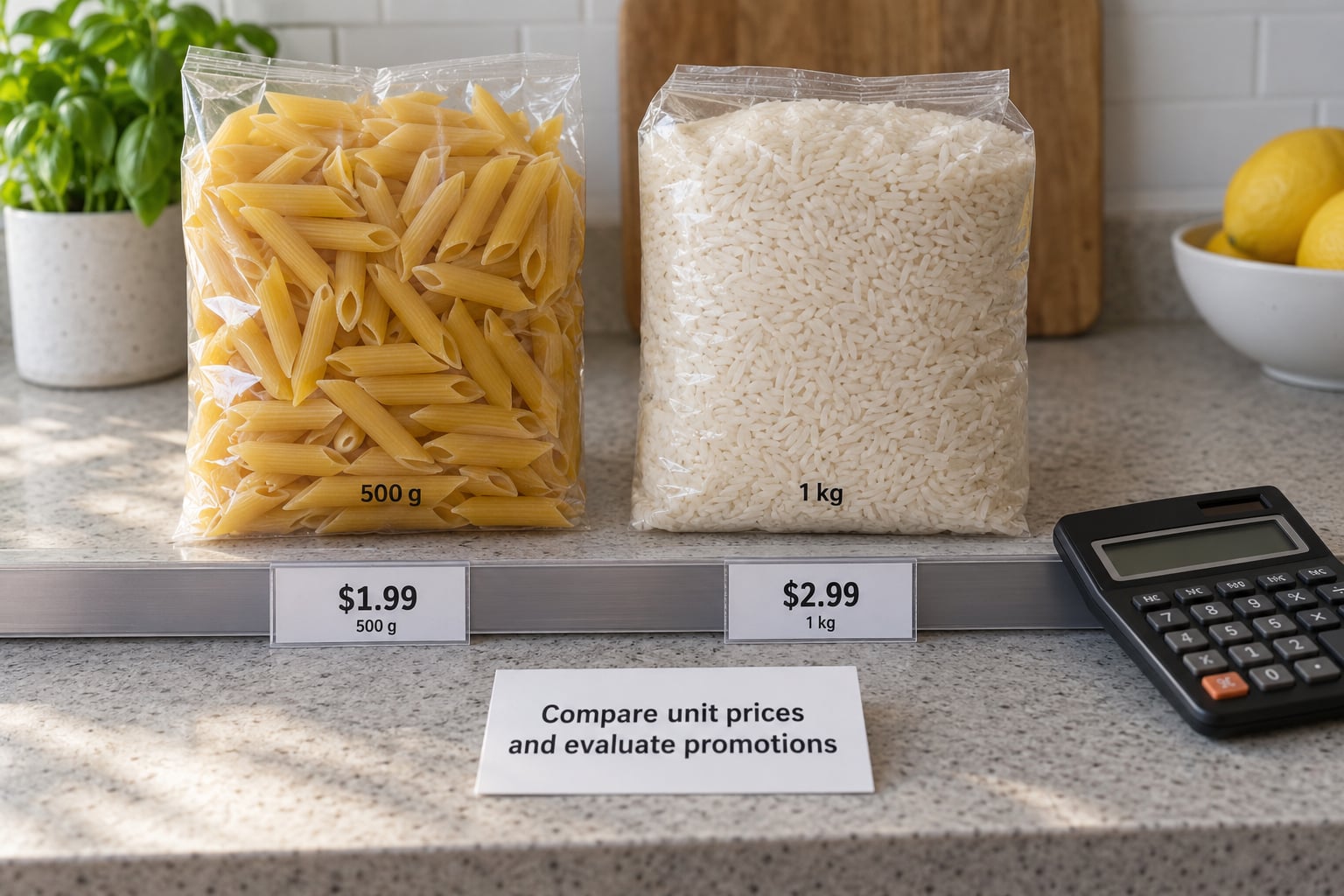 Compare unit prices and evaluate promotions