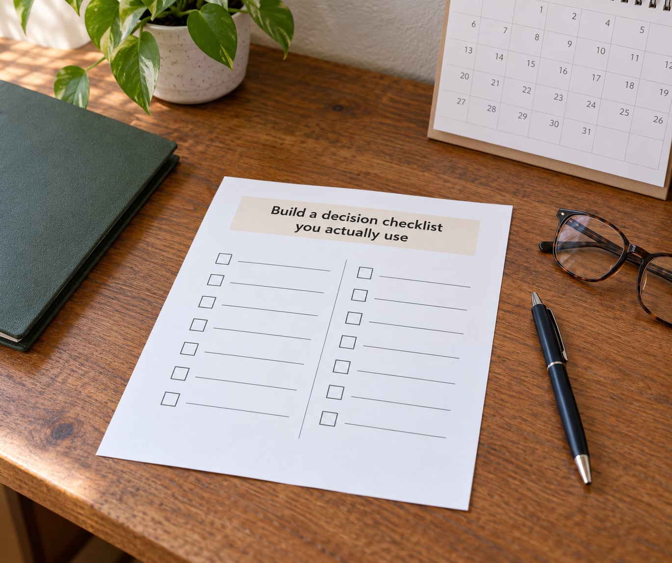 Build a decision checklist you actually use