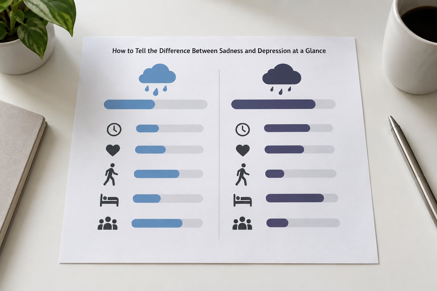 How to Tell the Difference Between Sadness and Depression at a Glance